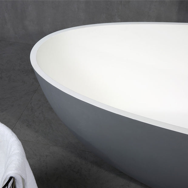 Отдельно стоящая ванна с твердой поверхностью Oceania со сливным узлом и спускным отверстием 170 см